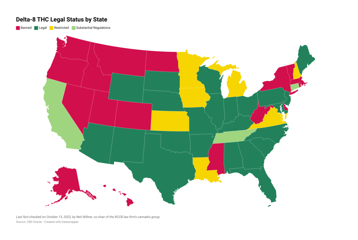 Member Blog: Where Is Delta-8 THC Legal and Where Is It Banned? CBD Oracle’s Map Has the Answers